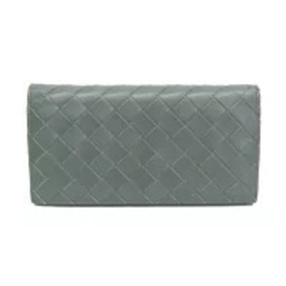 Bottega Veneta Intrecciato Leather Bifold Long Wallet Gray